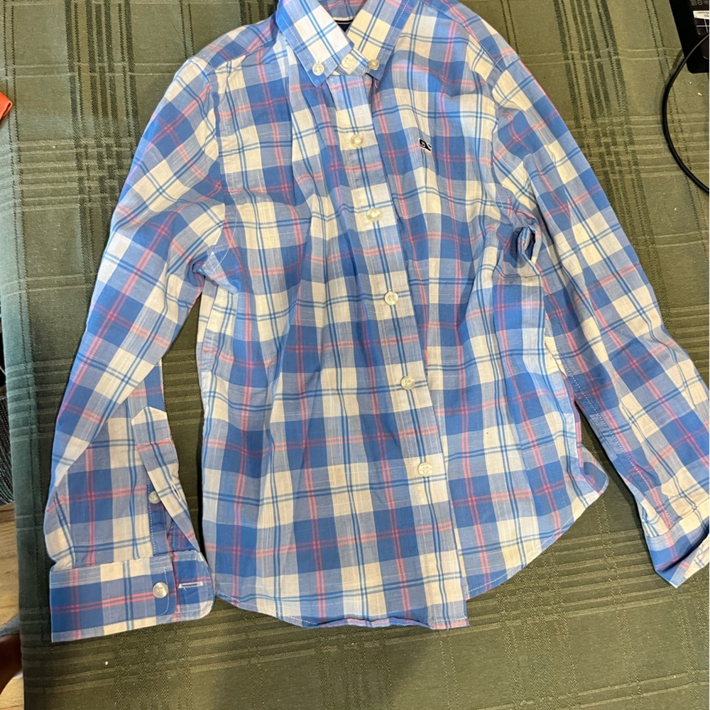 Vineyard vines boys toddler plaid light weight long sleeve button down shirt
